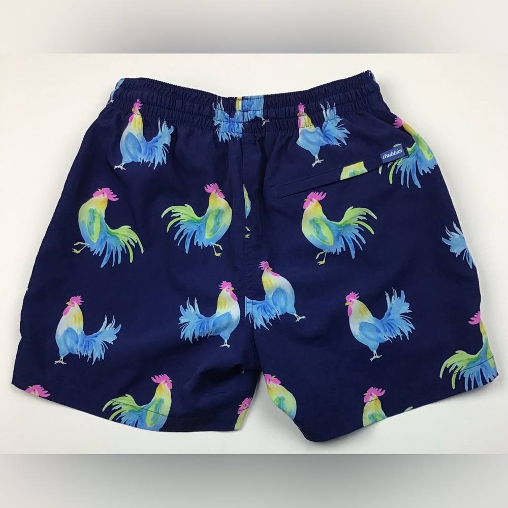 Chubbies Rooster pattern swim shorts men’s medium blue - Picture 3 of 5